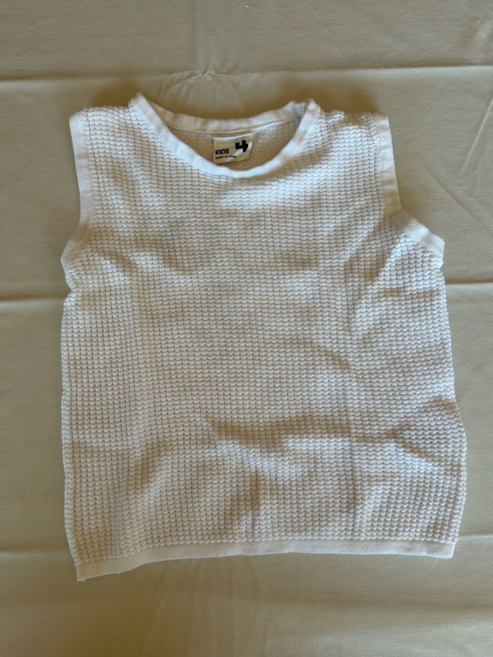 Cotton On Kids White Textured Knit Tank Top